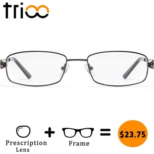 TRIOO Chic Cross Temple Design Glasses Men Women Prescription Transparent Lens Eyewear Square Eyeglasses High Quality