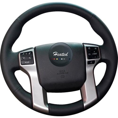 Heated Microfiber leather Car Braid on the Steering Wheel Cover for Toyota Land Cruiser Prado 2010-2015 Tundra Tacoma 4 Runner