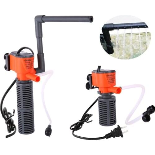 Submersible Internal Aquarium Mini Filter 3 In1 Aquarium Water Pump Filter Air Oxygen Water Circulation For Turtle Fish Tank