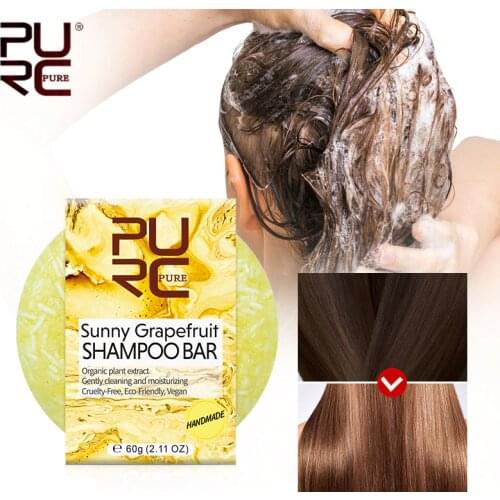 PURC Hair Shampoo Soap Pure Natural Handmade Hair Shampoo Control Oil and Deep Cleaning Solid shampoo Bar Hair Care