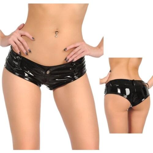 Plus Size Pole Dance Booty Shorts Black PVC Leahter Shorts Women Mini Short Feminino Micro Pantalon Corto Mujer Sexy Hot Short