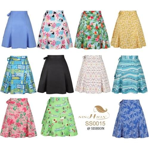 SISHION 5 Sarong Short Beach Wrap Skirt SS0015 Plus Size Lace Up Holiday Travel/Summer Skirt Skirt Femme