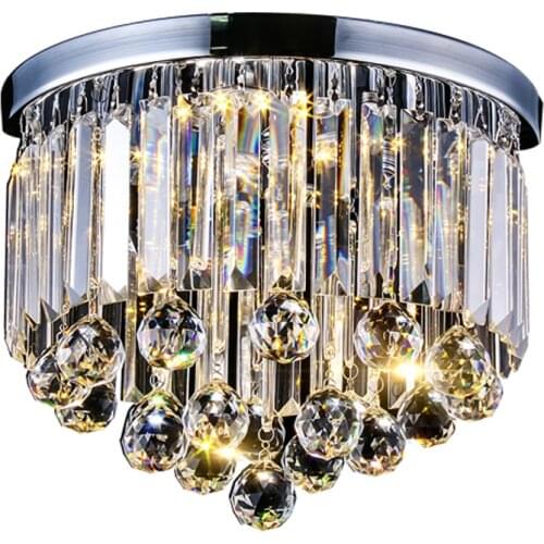 Modern Rectangle Round K9 crystal ceiling lamp LED lamp light crystal ceiling light lustre 90-260V ceiling lamp