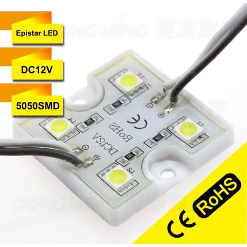LED Module 5050 Waterproof 4Leds built-in High Bright DC 12V LED Module Red/Green/Blue/Yellow/White/Warm White Pixel Modules