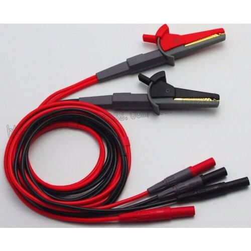 LCR Meter Tester 4 Wire Test Leads Lead Terminal Kelvin Clip Alligator with Banana Plug