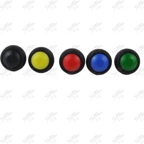 5Pcs Black/Red/Green/Yellow/Blue/white 12mm Waterproof Momentary Push button Switch PBS-33B