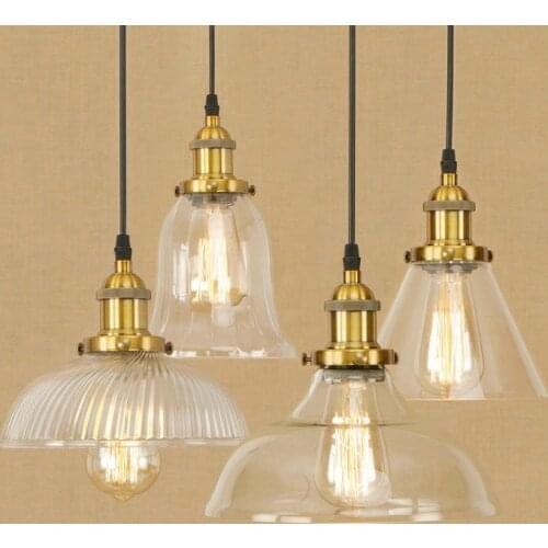 Restore ancient ways, wrought iron Pear-shaped single-head modern nostalgic restaurant art glass chimney droplight