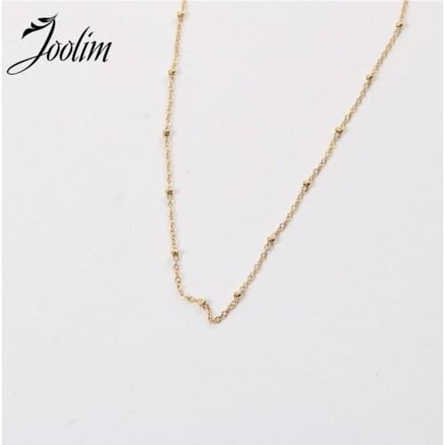 Joolim Jewelry Wholesale Symple Spacer Bead Necklace Waterproof Gold Jewelry