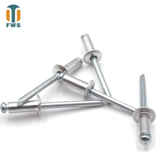20PCS M4.8 Multi Sizes DIN EN ISO15977 GB/T12618.1 Aluminium Open End Round Head Blind Rivet for Furniture Car Aircraft