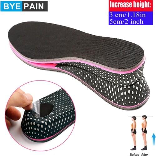 1Pair 3cm/5cm Height Increase Insoles Air Cushion Heel Lift Inserts Shoe Pads Comfortable Insoles for Unisex Shoes Sneaker Boot