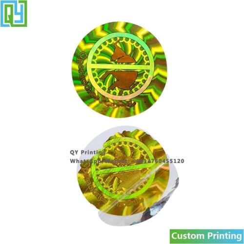 10000pcs 25x25mm Free Shipping Customized 3D Hologram Sticker Golden Foil Authenticity Genuine Holographic Logo Name Brand Label