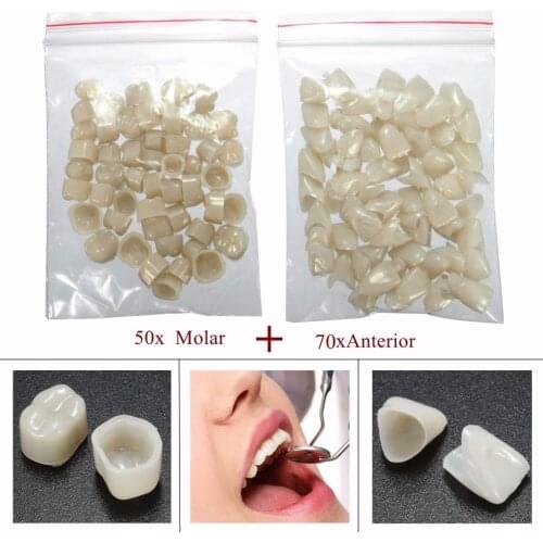 120PCS (50 Molar + 70 Anterior ) Dental Teeth Veneers Temporary Crown Set