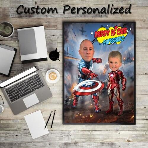 2 People Marvel Spider Man Custom Canvas Poster For Room Decor Custom Personalized Printing Picture Wall Art Kids Lovers Gifts