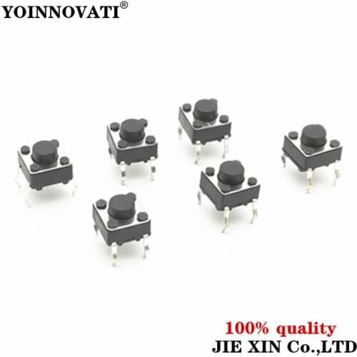 200PCS button Touch switch 6*6*5 keys button DIP 4pin 6*6*5mm Light touch switch DIP4 /OFF Touch 6x6x5 High quality