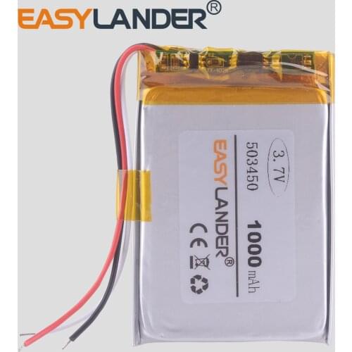 3-wire 1000 mAh 3.7V Polymer Lithium Rechargeable Battery Li-ion Battery 503450 543450 523450 for Smart Phone DVD MP3 MP4