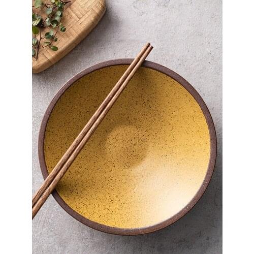 8 inch retro hat-shaped ramen bowl with pointed bottom ceramic fruit salad bowls household retro kiln matte tableware CN(Origin)