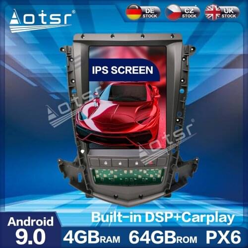 For Cadillac SRX 2013 -2 017 Tesla Screen PX6 Android 9.0 4+64G Car Radio Player GPS Navigation Stereo HD Multimedia DSP Carplay