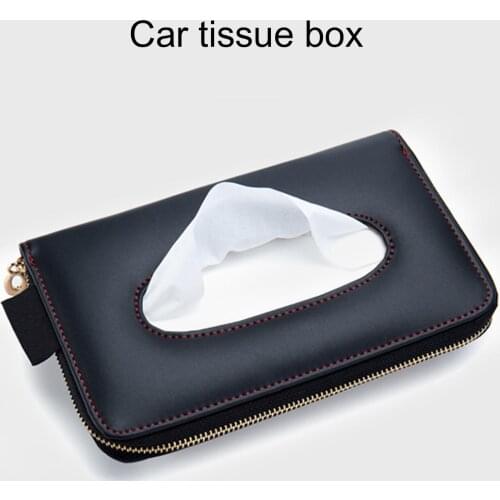 Auto Car Sun Visor Hanging Tissue Storage Box Holder Paper Container Car Accessories Interior