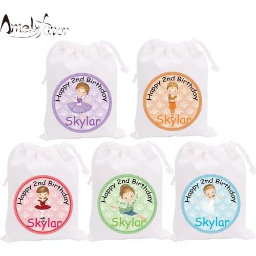 Ballerinas Theme Party Bags Candy Bags Gift Bags Ballet Girls Circular Decorations Grand Event Birthday Party Container Supplies