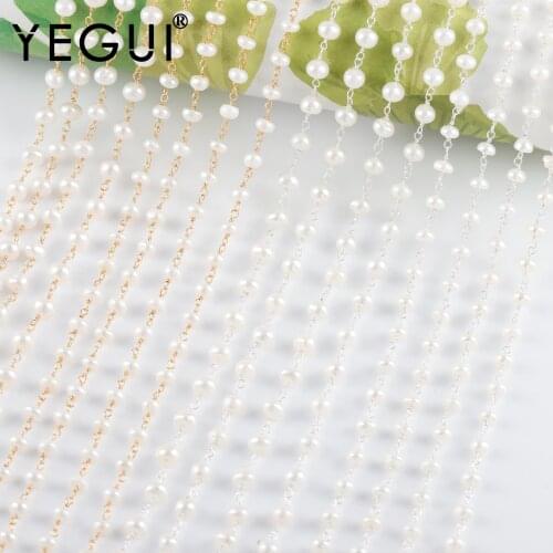 YEGUI C245,diy chain,18k gold plated,copper metal,thick silver,natural pearls,charms,jewelry making,diy bracelet necklace,1m/lot