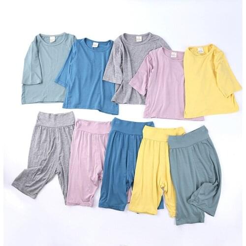 0-8years Boys Girls Homewear Children Set Cotton T-shirt + Pants Suits for Kids 2pcs Set Clothes