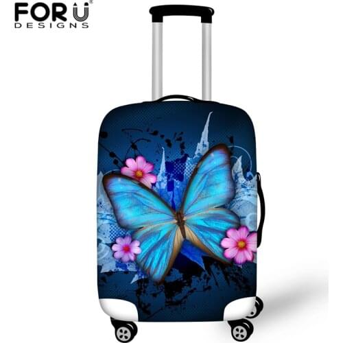 FORUDESIGNS Butterfly Travel Luggage Protective Cover for 18-30 Inch Trolley Suitcase Elastic Trunk Case Dust Covers with Zipper