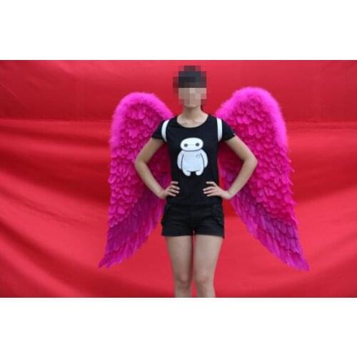 Fuschia/yellow/white cartoon feather angel wings for Fashion show Displays wedding shooting props Cosplay game costume