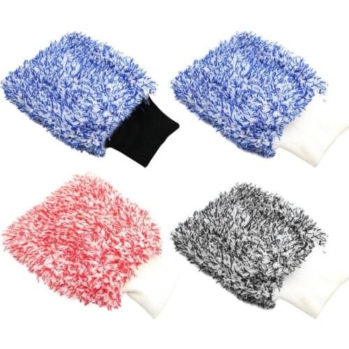Car Sponge Plush Glove Car Microfiber Cleaning Towel Hairy Coral Fleece Car Wash Gloves Waterproof Car Wash Double-faced Glove