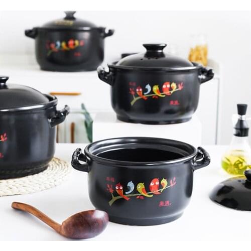 Large Size Ceramics Casserole Soup Pot Spodumene Saucepan Cooking Utensils Open Flame Induction Cooker Kitchen