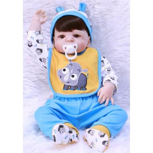 Bebe doll menino 23"57cm full silicone reborn baby dolls realistic boy doll reborn babies child gift toy boneca play house toy