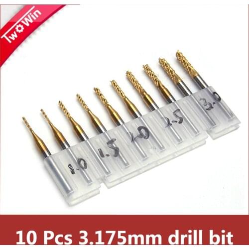 Mini PCB Carbide Tools End Mill 3.175 Diameter CNC Cutting Bits Milling Cutters Kit