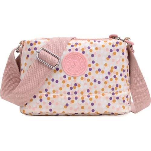 7 Colors 2021 Dot fashion bag Ultralight Nylon Wide shoulder bag Multi Pockets Cross Bag small High quality Trend ladies bags