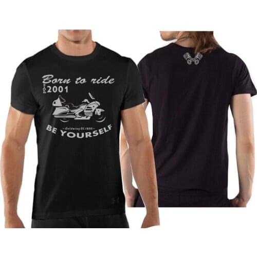 2018 Short Sleeve O-Neck Tops Tees Men 100% Cotton Per Moto Goldwing Gl1800 Biker Hon T-shirt Racer Tee Shirts