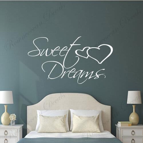Bedroom Wall Stickers Sweet Dreams Love Quote Wall Decals Vinyl Interior Home Design Decor Couple Room Marriage Room Murals 4627