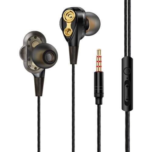 Dual Driver Headset Running HIFI Fever Auricular Audifonos Music Bass Earbuds