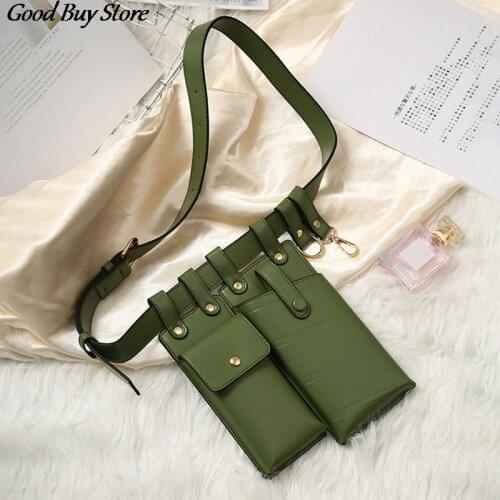 Steampunk Leather Rivets Waist Bag Fashion Shoulder Pouch Women Gothic Punk Belt Packs 2 Pockets Cool Leg Thigh Bags Hip Hop