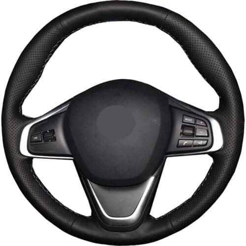 Hand Sewing Wrap Car Steering Wheel Cover Suede Carbon Fiber Leather For BMW F45 F46 2014-2019 2020 2021 X1 F48 X2 F39 2 Series