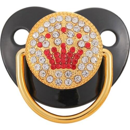 BPA Free Silicone Baby Pacifier With Bling Bling Diamond Non-Toxic Soother Pacifier For Toddler Effect Orthodontic Infant Nipple