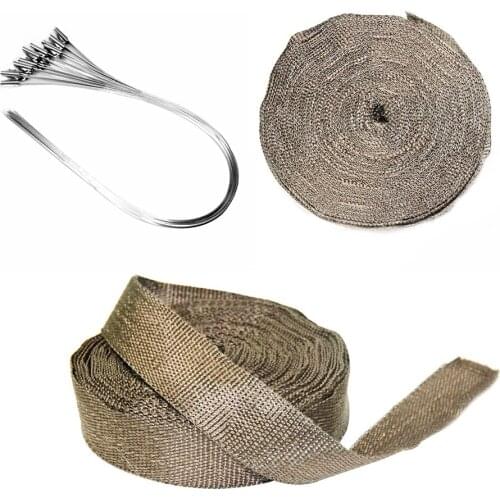 TiOODRE 10M/ 20M TITANIUM EXHAUST HEAT WRAP EXHAUST MANIFOLD GOLD HIGH TEMP INSULATING TAPE Motorcycle Accessories