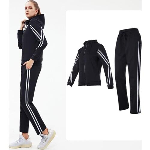 Vansydical Womens Trainning & Exercise Sets Hooded Jackets+Pants Outdoor Running Sport Clothing Windproof Tracksuits XXL