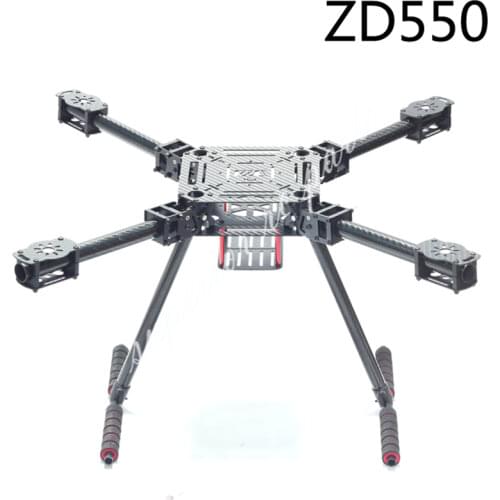 ZD550 550mm ZD680 680mm Pure Carbon Fiber Folding FPV Quadcopter Frame Kit with High Landing Gear Skid