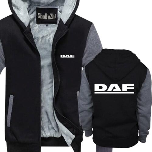 Winter men thick hoodies male fleece coat DAF Trucks shubuzhi man super warm jacket euro size drop shipping