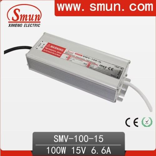 100W 15V 6.6A Outdoor Waterproof IP67 Switching Led Driver Led Power Supply With CE RoHS SMV-100-15