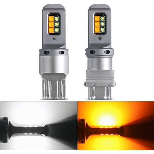 2pcs Car Led Lamps 1157 BAY15D T25 3157 T20 7443 Canbus For Auto Reverse Lights Dual-Color P21/5w W21/5W 12v Interior Diode Bulb