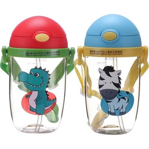 360ML Learning Drinking Water Bottle Kids Baby Bottle Sippy Cup With Strap Sling Infant Drink Training Feeding Cup