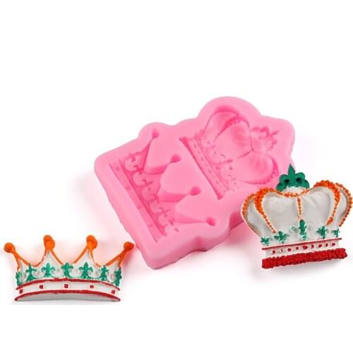 3D Crowns Princess Queen Silicone Mold Fondant Cake Cupcake Decorating Tools Candy Chocolate Gumpaste Sugarcraft Mold For Baking