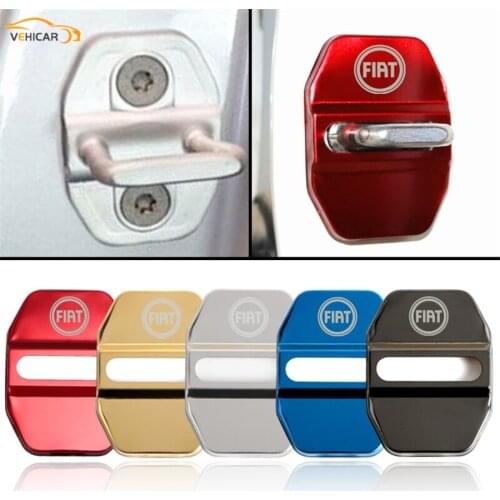 VEHICAR 4PCS Car Door Lock Cover for FIAT DIY Auto Decoration Car Accessories Fiat500 Stianless Steel Waterproof Cars