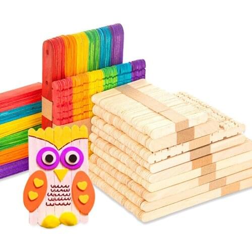 50Pcs/lot Kids DIY Craft Toys Colorful Natural Wood Counting Sticks Montessori Preschool Children Counting Math Educational Toys