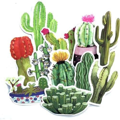 71PCS Cute Succulent Plants Stickers Set 40mm Mini Potting Cactus Seal Sticker for DIY Journal Album Frame Decoration Kids Gift