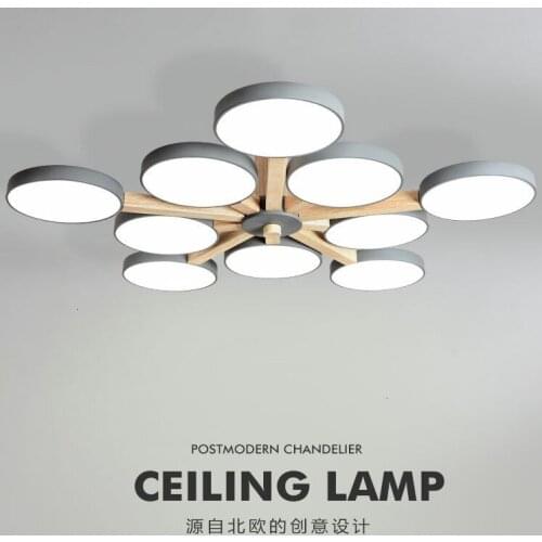 Art Spider ceiling lights Nordic Vintage Loft wood ceiling lights for living room retro E27 Bulb Light Modern Home Lighting